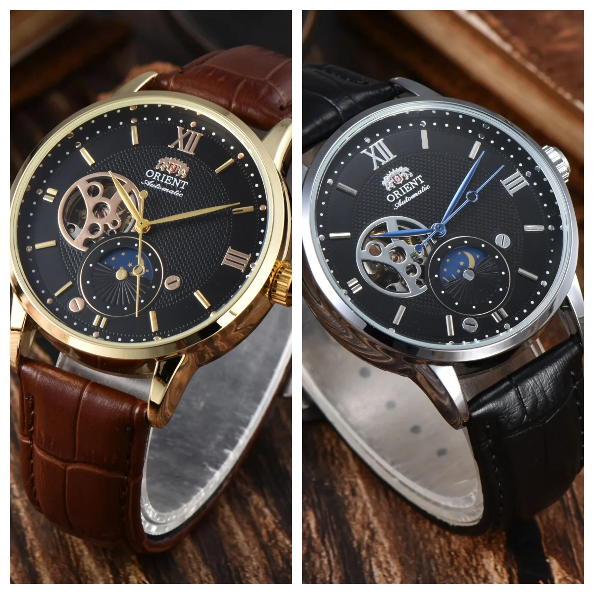 

Спортивные механические автоматические часы унисекс Sun, Moon, Star, World Time, водонепроницаемые, ударопрочные, полнофункциональные, серия Orient