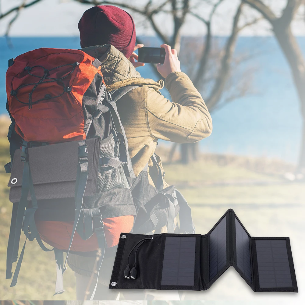 10W Foldable Solar Panel Portable Solar Panel Outdoor Portable Folding Solar Panel Charger for Traveling Camping Backpacking