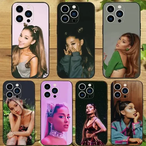 A-Ariana 싱어 G-Grande 휴대폰 케이스, 아이폰 15 14 13 12 11 프로 맥스 Xs Xr X 7 8 플러스 12 13 미니 실리콘 블랙 커버
