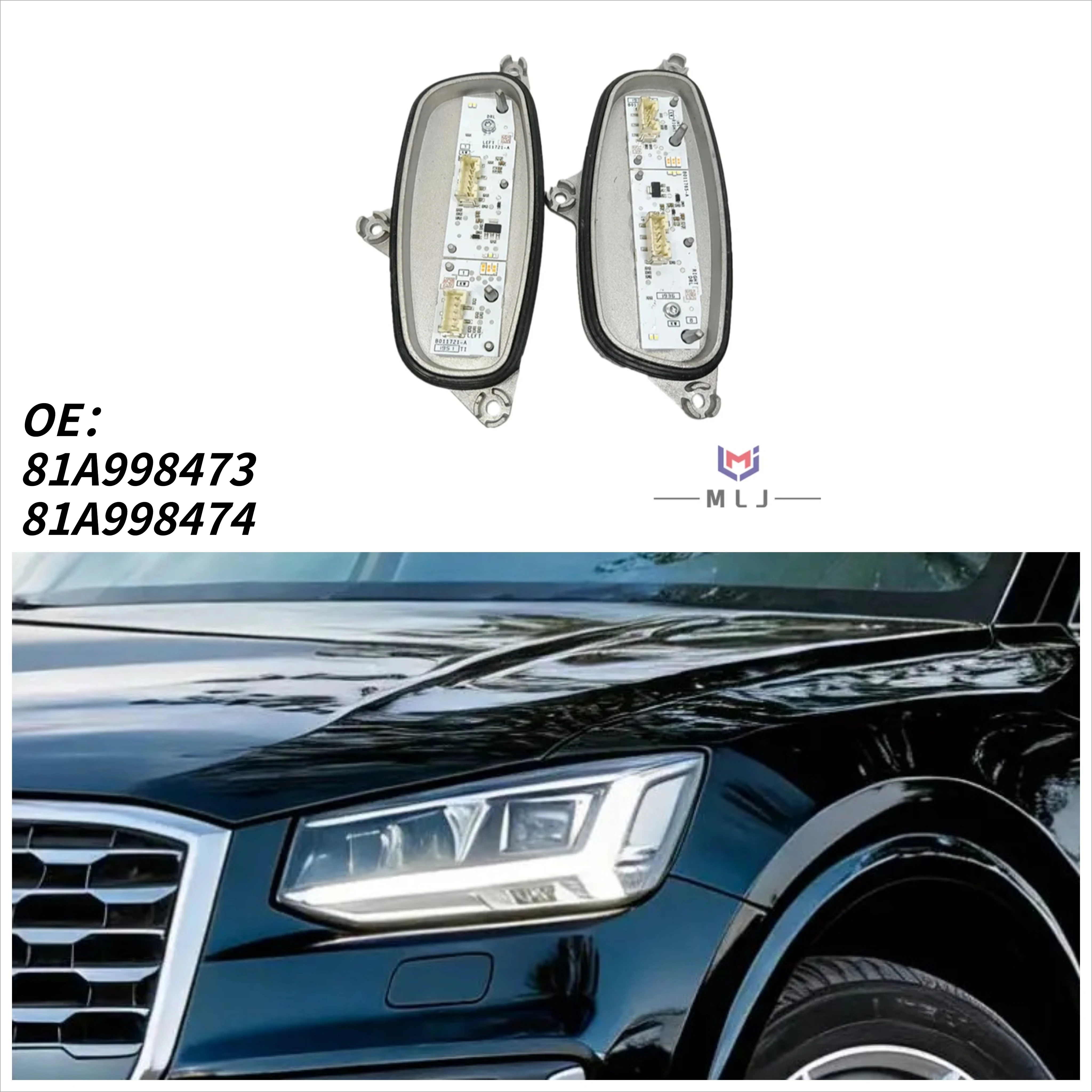 

For 2018-2021 Audi Q2 Full LED Headlight Turn Signal Module DRL Angel Eye Module Unit Car Accessories OE 81A998473 81A998474