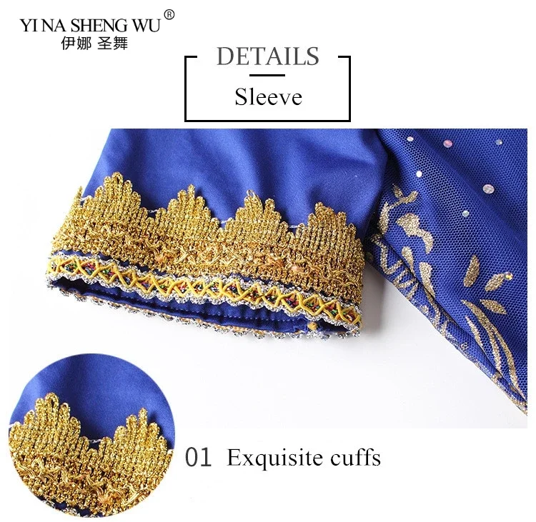 Sexy Bauchtanz-Kostümset für Damen im Bollywood-Stil, ägyptisch-indischer Stil, Chiffon-Oberteil mit Pailletten und Fransen, Rock für Bühnenauftritte – Detail 4