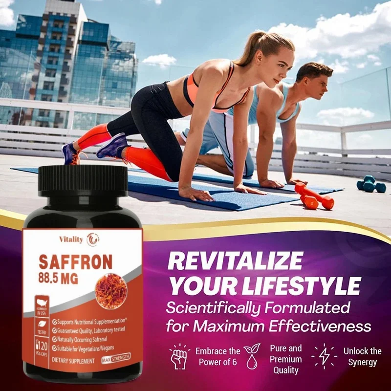 Saffron capsules improve sleep quality, relieve stress and anxiety, enhance immunity, alleviate visual fatigue,and calm the mood