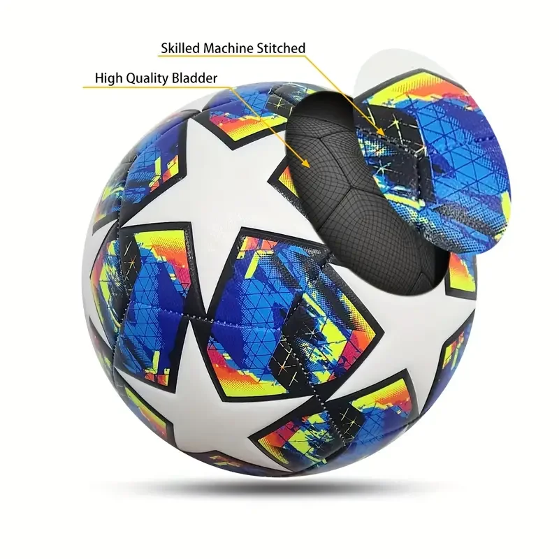 1pc No. 5 Machine-Stitched PU Soccer Ball, Offical Standard Size For dult Outdoor Competition Sports Training Game,Entertainment