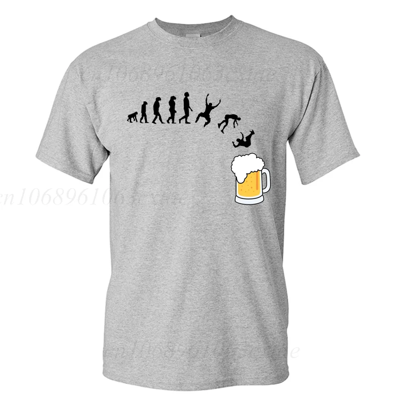 Evolution of Beer Funny Beer Party Men Tshirts Fashion Casual Tops Summer Street T Shirts Evolucion De La Cerveza Men T-shirts