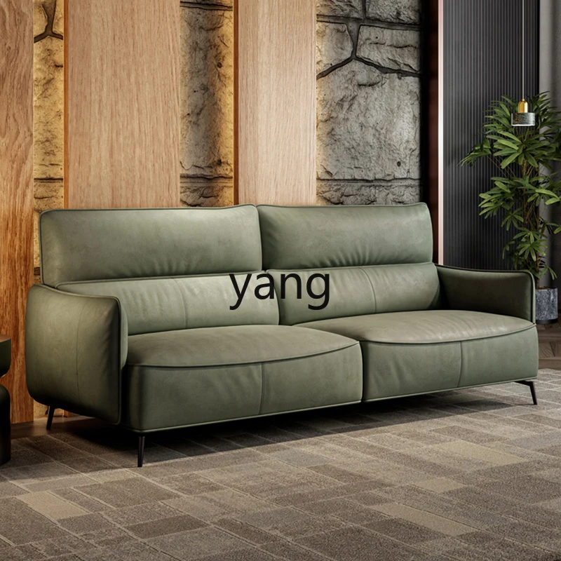 Yjq Small Apartment High Backrest Living Room Straight Row Three People Simple Cloth Brushed Velvet Fabric Sofa