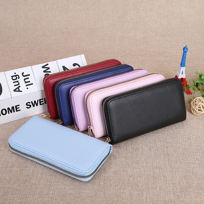 

DHL50pcs Women PU Plain Multifunctional Credit Card Holder Wallet