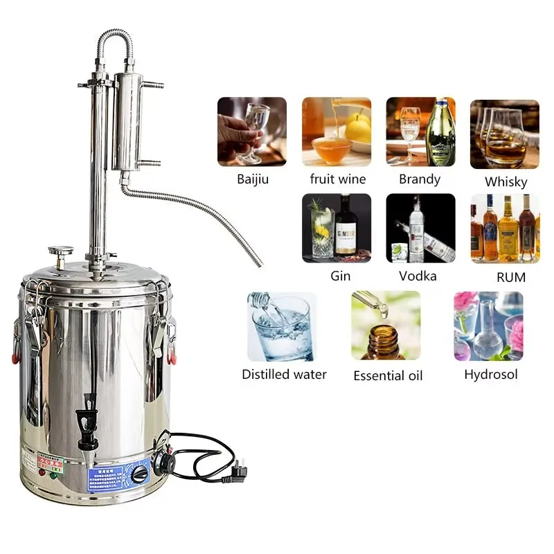 Household Stainless Steel Still Wine Water Distilled Machine Moonshine Whiskey Twin Tower Toaster Custom Alcoh-ol Distiller view 2