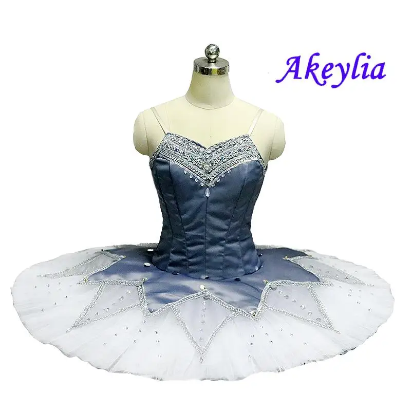 

Inelasticity Gray white ballet tutu professional competition classical tutu sleeping beauty performance Solo Dance JN0478