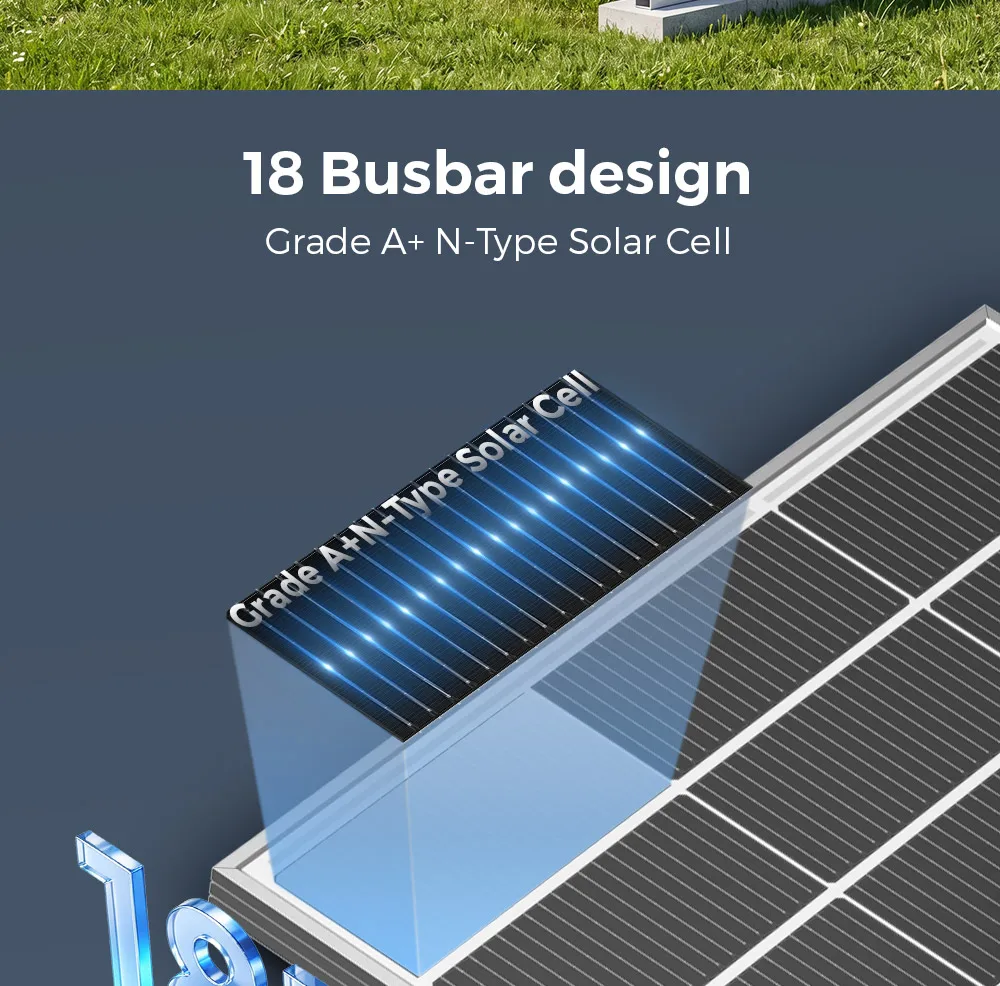 RVPOZWER 800W Rigid Solar Panels 18BB N-Type Mono Cells 24% High Efficiency PV Power for Home RV Charge System Outdoor Off-Grid Camping Wholesale
