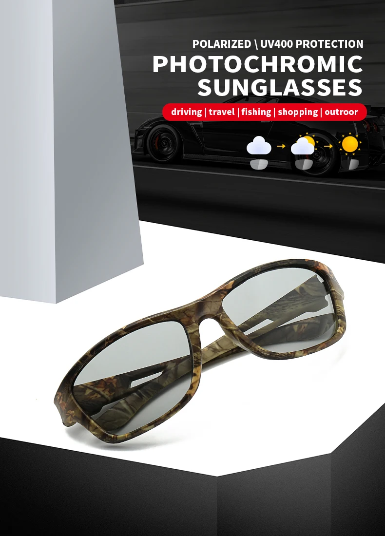 Photochrome Polarisierte Sport Vintage Sonnenbrille Männer Frauen Angeln Radfahren Fahren Bergsteigen Sport Retro Sonnenbrille UV400 – Detail 1