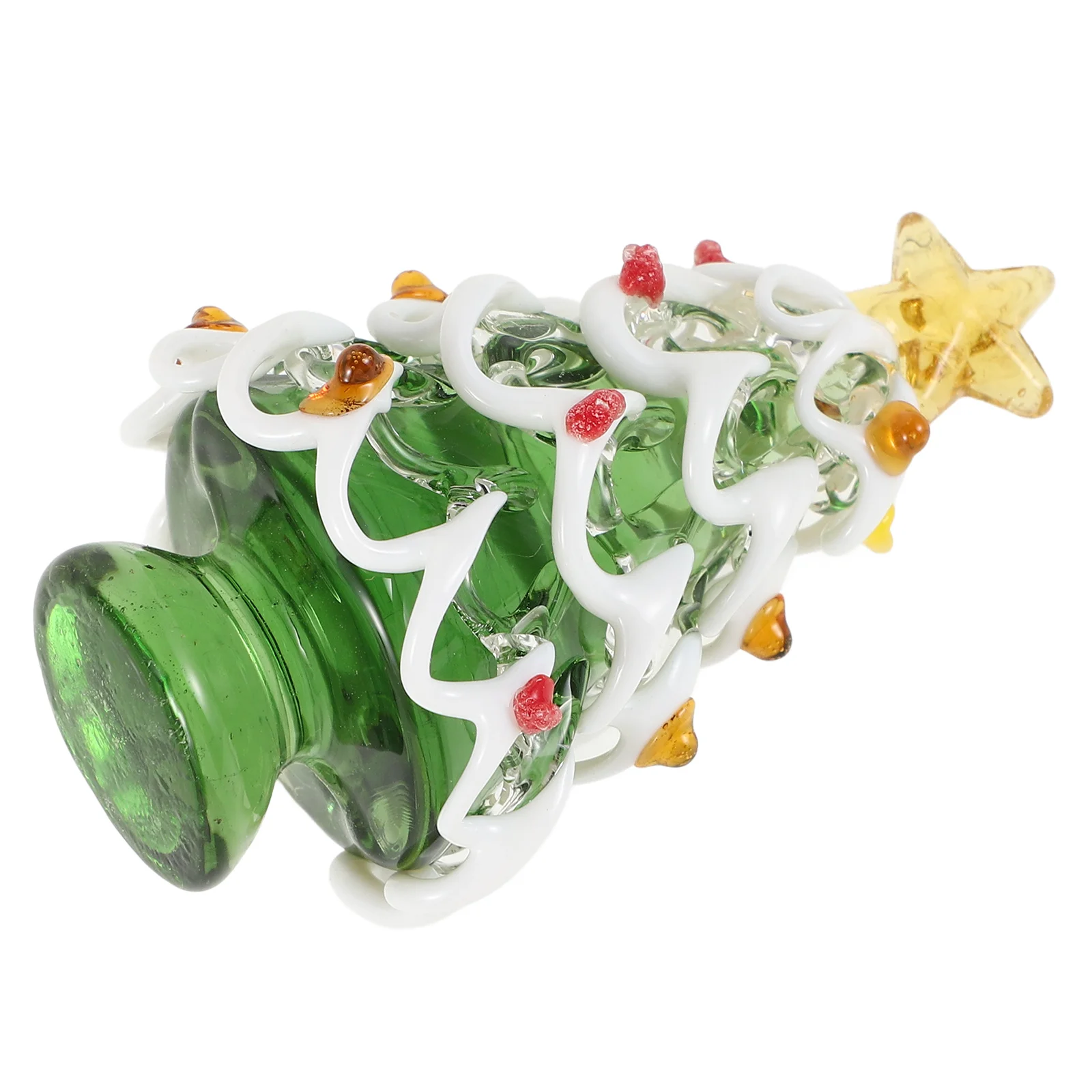 

Glass Christmas Tree Tabletop Statue Charming Xmas Holiday Decoration Desktop Ornament Glass Christmas Tree Tabletop Trees