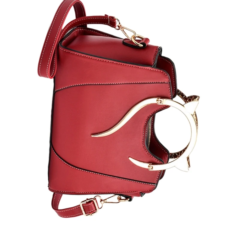 Women Casual Shoulder Handbag Ear Top Handle Large Capacity PU Crossbody Bag