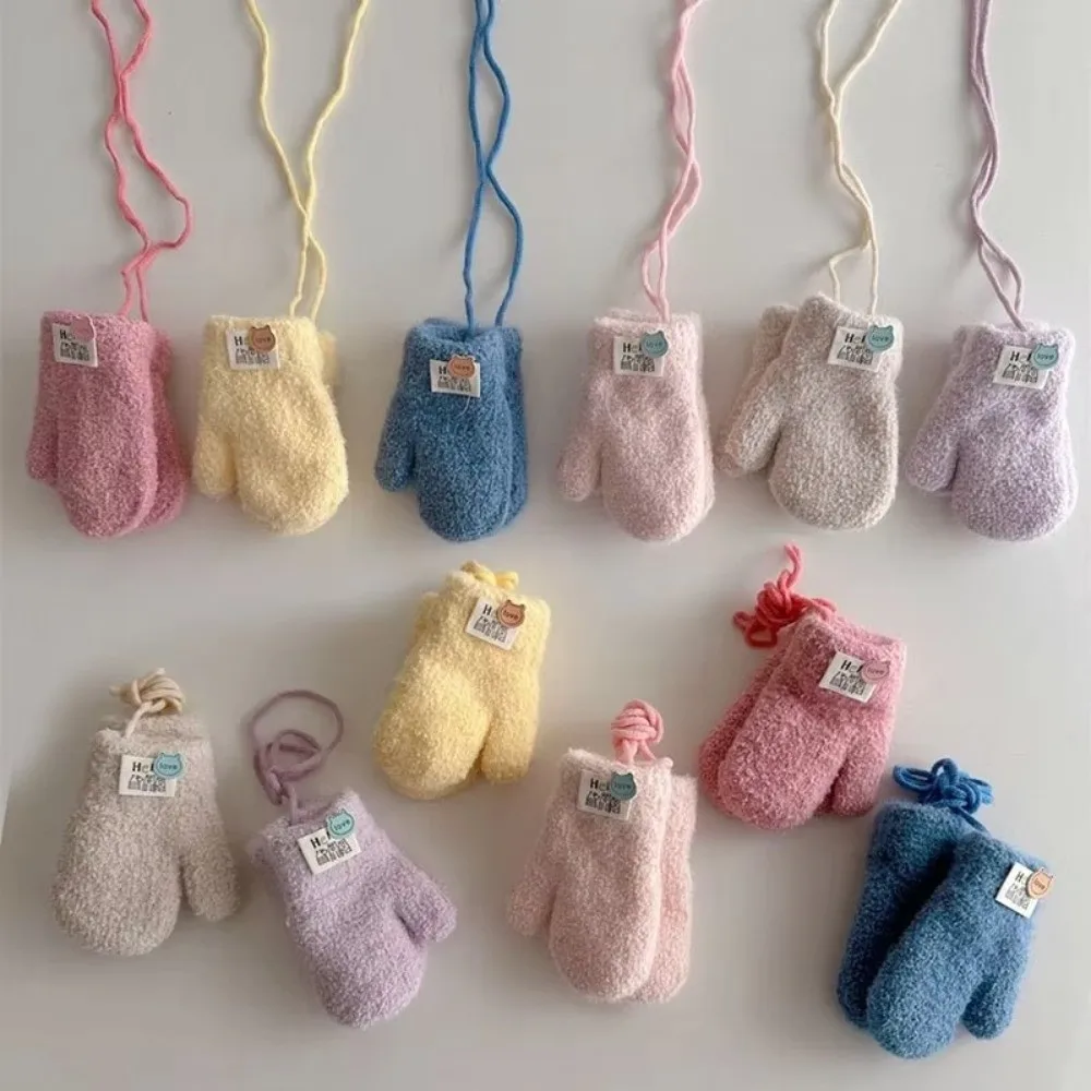 

Новые детские перчатки для детей 0-3 лет, толстые теплые зимние перчатки ярких цветов, морозостойкие варежки для маленьких мальчиков и девочек