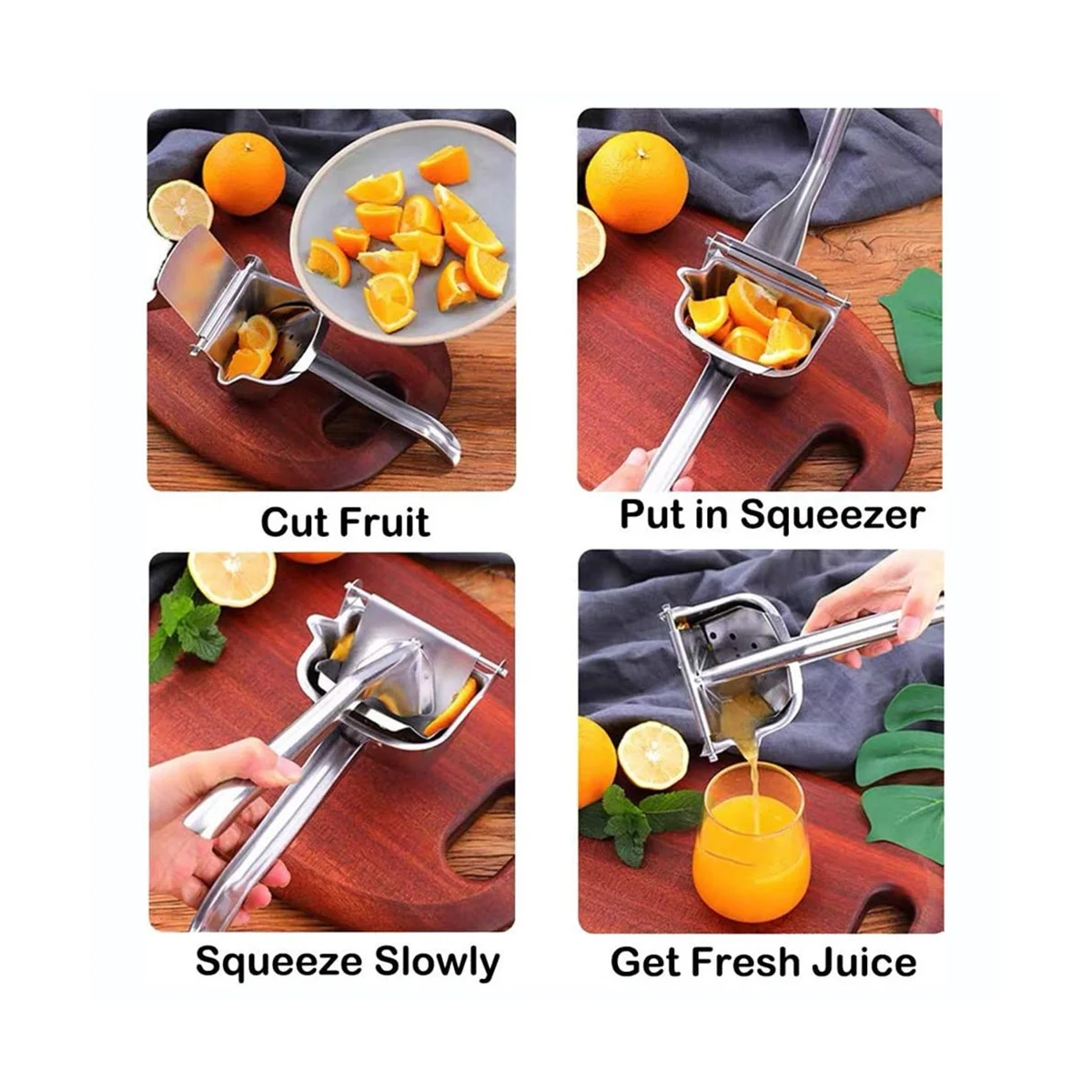 عصارة يدوية للخدمة الشاقة ، مستخرج العصير ، صانع العصير ، البرتقال ، الفولاذ المقاوم للصدأ الحقيقي ، عصارة الليمون ، الضغط اليدوي
