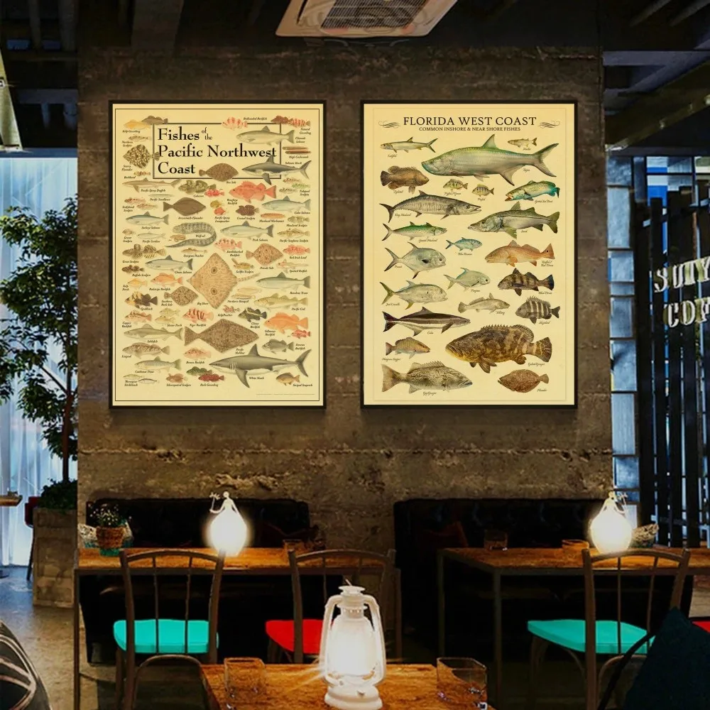 ACE Fishing Fish Sea Poster Wall Chart Prints And Posters Home Living Bed Room Art Bar Cafe Frameless Pictures Painting