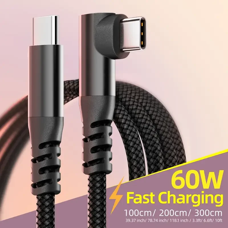 USB C Cable 1M 2M 3M 1PC 10FT USB C Data Transfer 60W PD Fast Charging Cable For iPhone 15 15Plus 15Pro Max