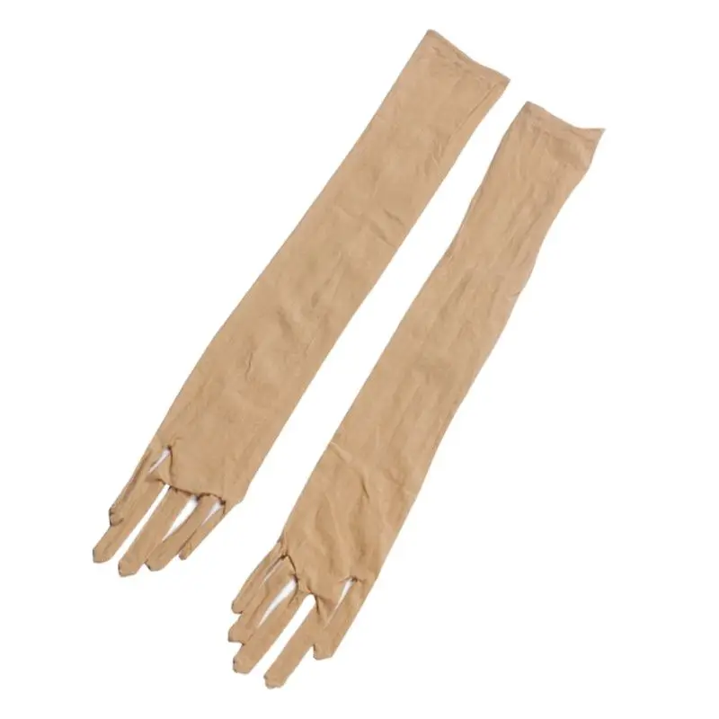 Frauen Sexy Spitze Dünne Transparente Hohe Elastizität Lange Handschuhe Nachtclub Cosplay Mann Solide Nahtlose Engen Strumpf Handschuhe Sunscree