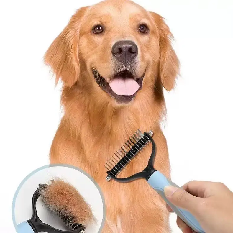 Haustier-Knotenkamm, Haustierkamm aus Edelstahl, Schönheitsbürste, Rasiermesser für Hunde, spezieller Kamm für Haustiere