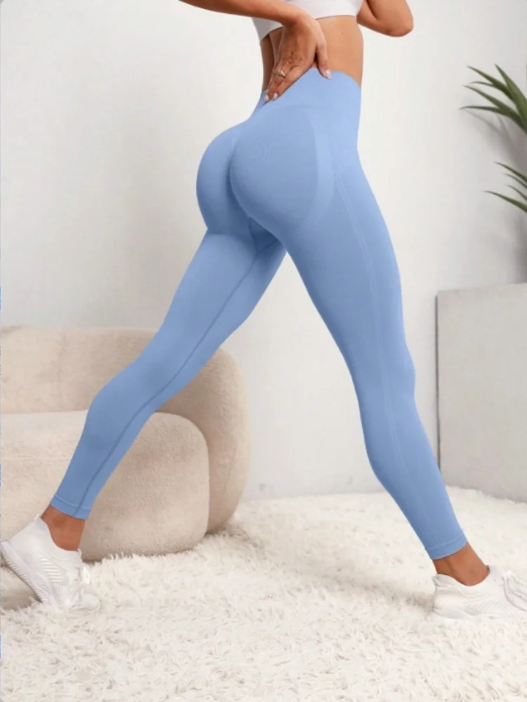 Frauen Gym Nahtlose Leggings Yoga Sport Hose Dehnbare Hohe Taille Fitness Sport Activewear Hosen – Detail 13