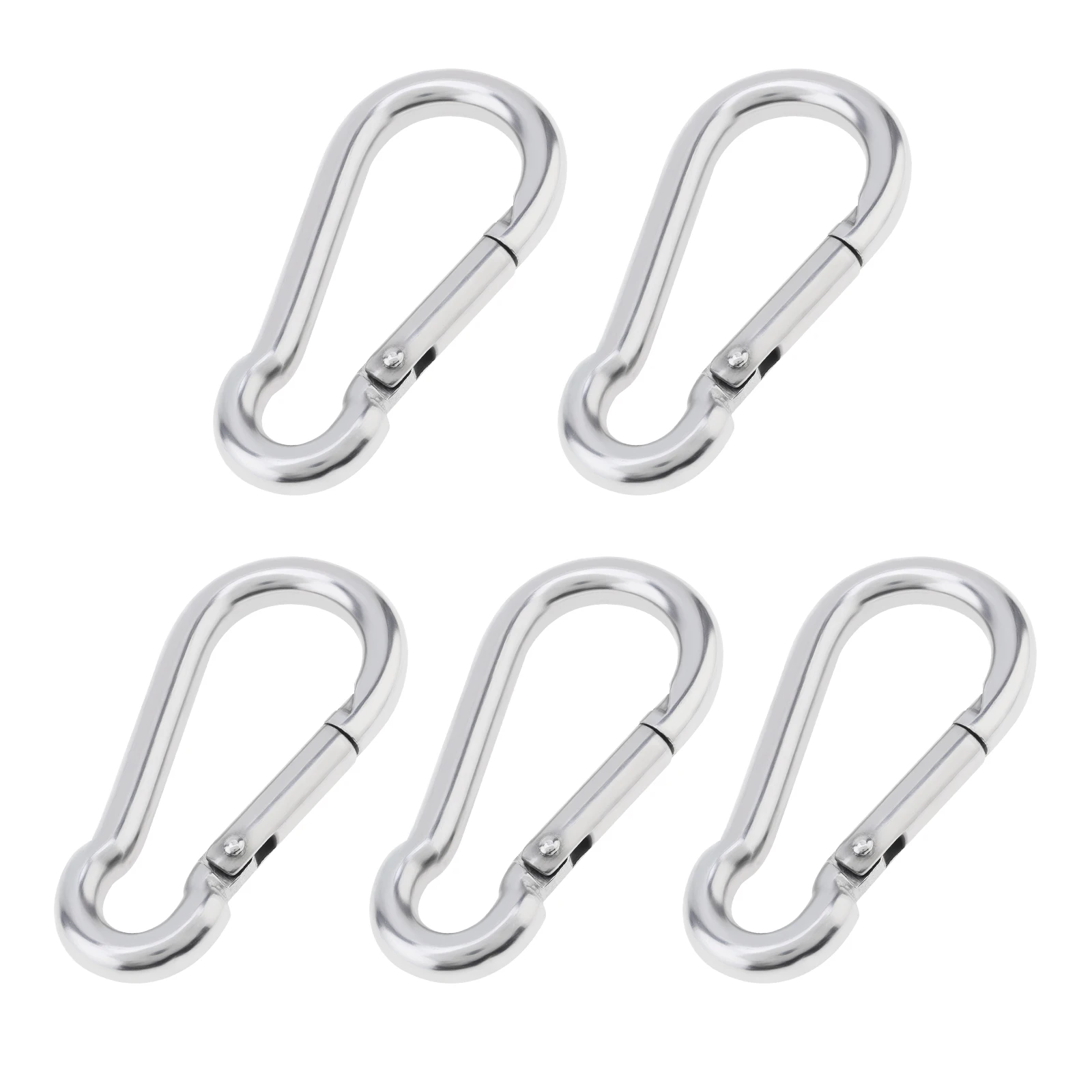 5pcs Stainless Steel Carabiner Clip Spring Snap Hooks for Gym Equipment / Outdoor Shade Sails / Camping Hiking Hammock Swing