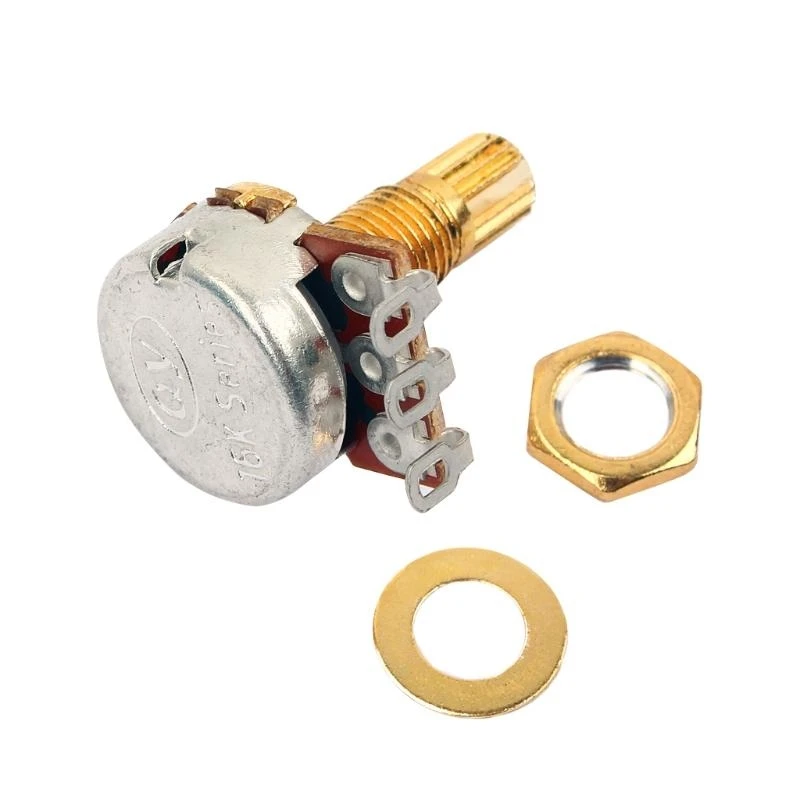K0EF 5Pcs B500k Potentiometer Splined Pot Electric Guitar Bass Effect Amp Tone Volume