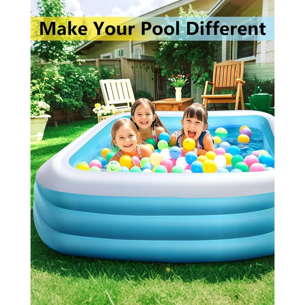 Inflatable Pool for Kids and Adults Full-Sized Inflatable Swimming Pool Leakproof Blow Up Above Ground for Summer Water Party