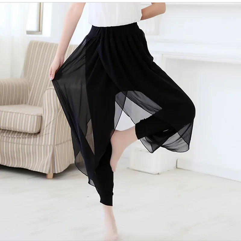 بنطلون هاريم واسع الساق رقيق للربيع والصيف، ياقة شال، تصميم فضفاض، بنطلون شبكي فضفاض بخصر مرتفع، طول تسعة أرباع، جينز نسائي