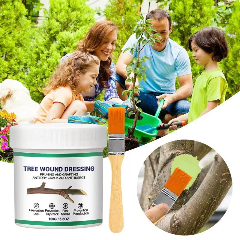 Tree Wound Pruning Sealer Pruning Sealer for Tree Garden Plant Grafting Pruning Sealer with Brush Bonsai Cut Wound Paste Tree