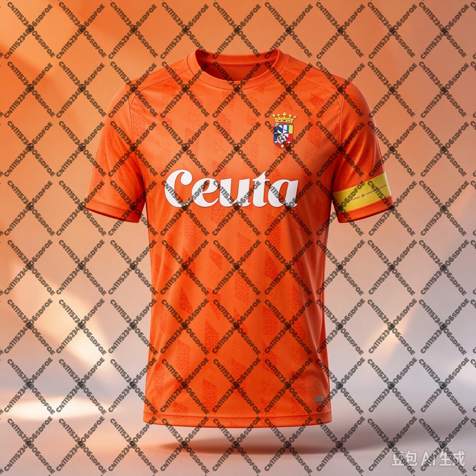 26‑27 Ceuta Football Jersey Shirt, Men Summer New Emblem Print Sports Tshirt, Breathable Quick Drying Short Sleeve Sweatshirt