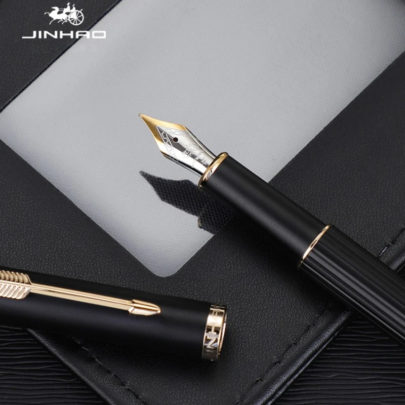 Imagem -04 - Jinhao 88a Caneta Tinteiro de Metal Elegante Caneta de Luxo Preto Vermelho ef f Nib Canetas de Tinta para Escrita para Artigos de Papelaria Material Escolar de Escritório