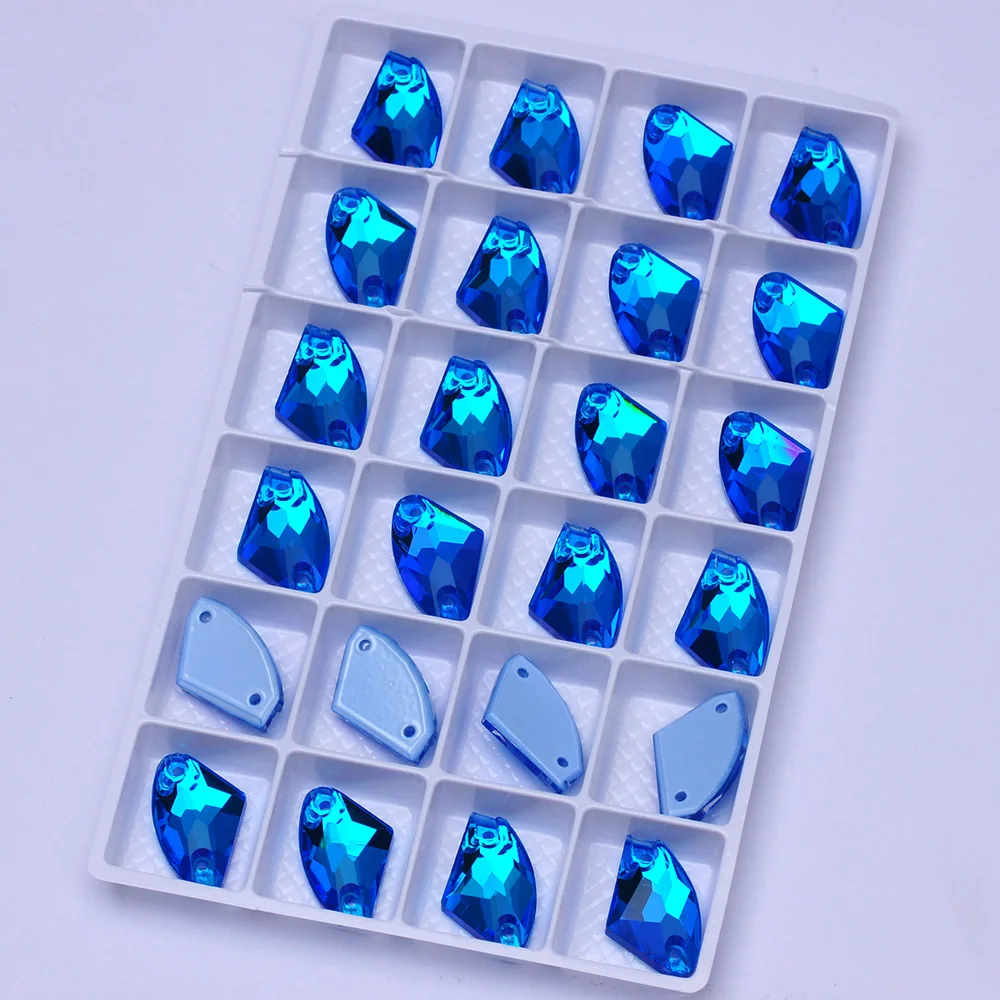 PUBRILEX Galactic Neon Edges mit Fasen K9 Glas Nähsteine Flache Rückseite Aufnähbare Strasssteine für Kleidung, Kleider, Taschen – Detail 5