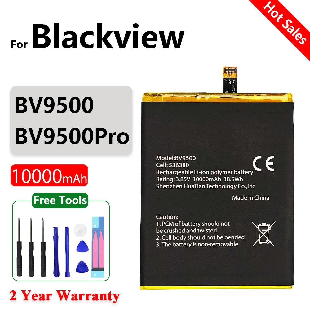 Original 10000mAh BV 9500 New battery For BV9500 Pro MT6763T 536380 Mobile Phone Genuine Replacement Batteries Bateria+Tools