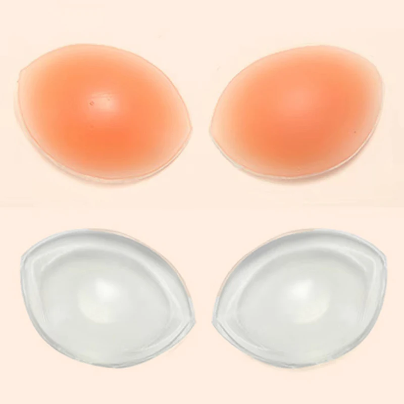 1 pair of silicone thickening increase chest pads, big chest gathered bikini stealth bra, plug pads