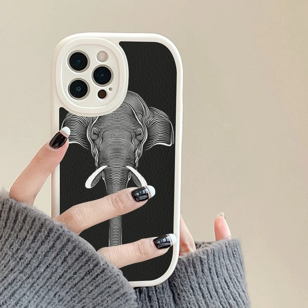 Elephant Baby Animal Phone Case Hard Leather For iPhone 14 13 12 Mini 11 14 Pro Max Xs X Xr 7 8 Plus Fundas