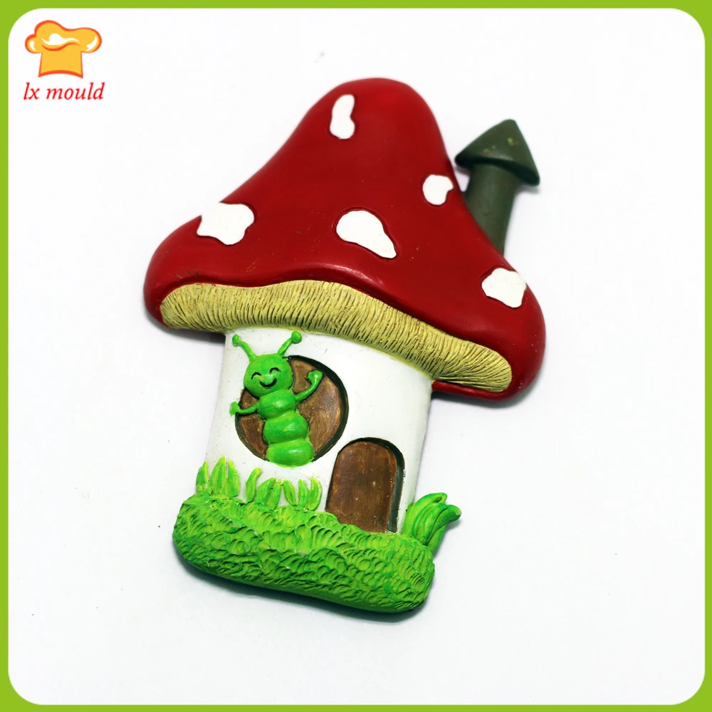 Mushroom House Bugs Silicone Mold Cartoon Fondant Cake Decorating Gumpaste Sugarcraft Chocolate Baking Mould Clay Resin Gypsum