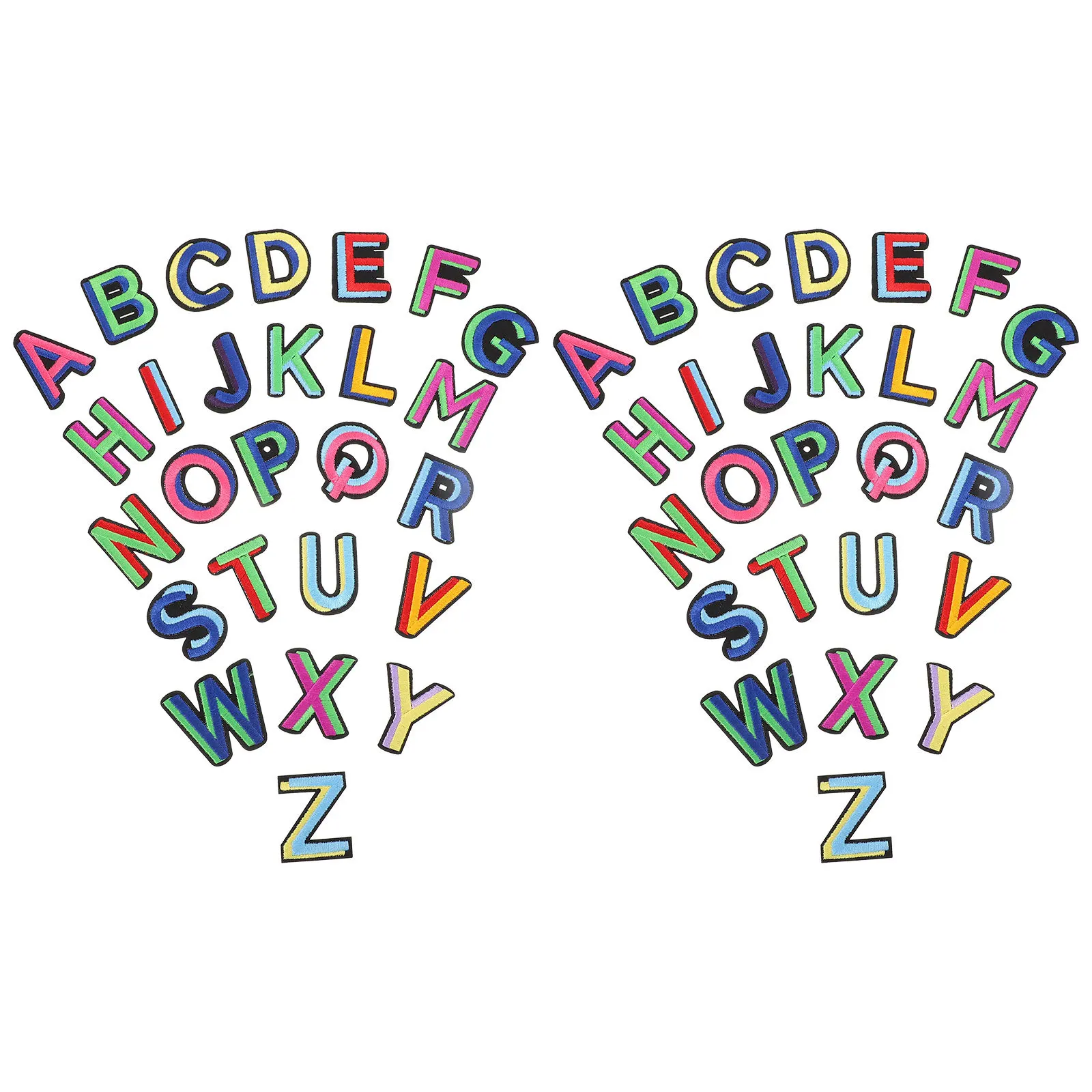 52Pcs Colorful Letter Patches Alphabet Applique for Clothing Repair Decoration Iron on Sewing Patches Kids DIY Fashion