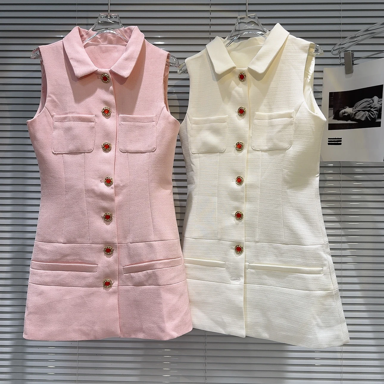 Lente 2026 Nieuwe Sle Small Fraance Sle Vest Dr Dames Ele Lady Diamond Design Geen merk Faionable Summer Dr