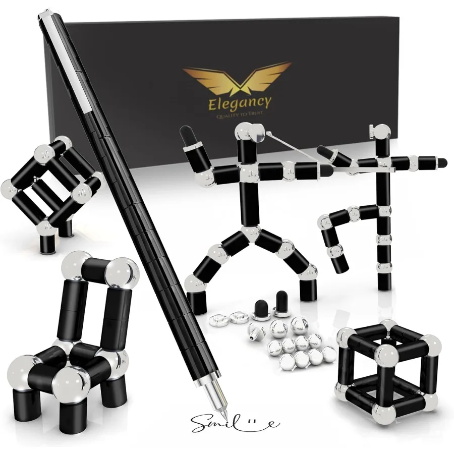 أناقة تململ القلم كرات مغناطيسية تشوه الضغط قلم مغناطيسي تململ لعبة للمراهقين قلم حبر جاف متعدد الوظائف #2