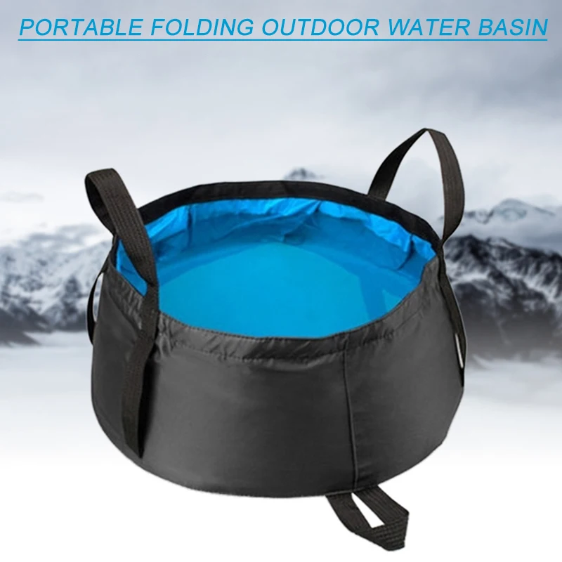 Collapsible Bucket Portable Folding Camping Bucket With Handle Also Be A Waterproof Storage Bag For Outdoors 10L