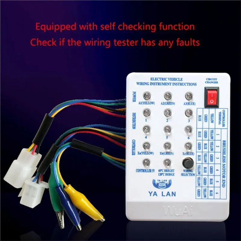 DT39 Universal 24V-72V Brushless Motor Tester for E-Bike Scooter, Motor Controller Repair Tool Car Motor Tester