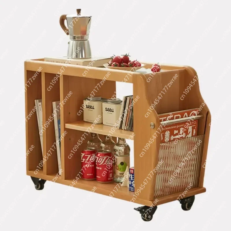 Living Room Bedroom Mobile Slide Under Couch Sofa Snack End Table With Wheels Coffee Side Table