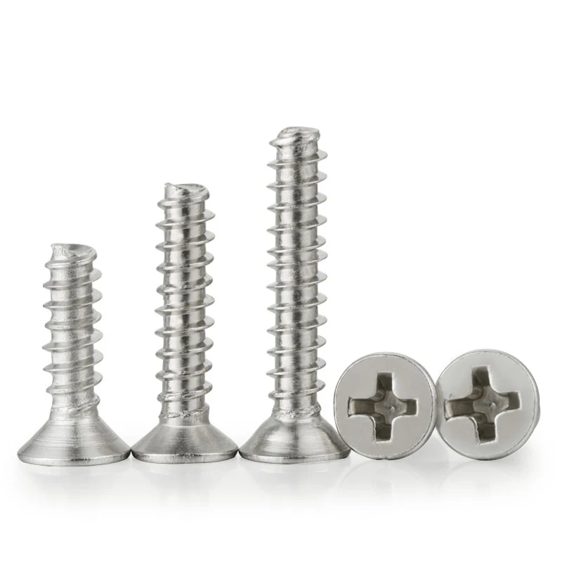 100pcs/ lot Cross Recessed Countersunk Head Self-tapping Screws Nickel Plated Carbon Steel M1 M2 M2.6 M3 M4 Flat Phillips Screw
