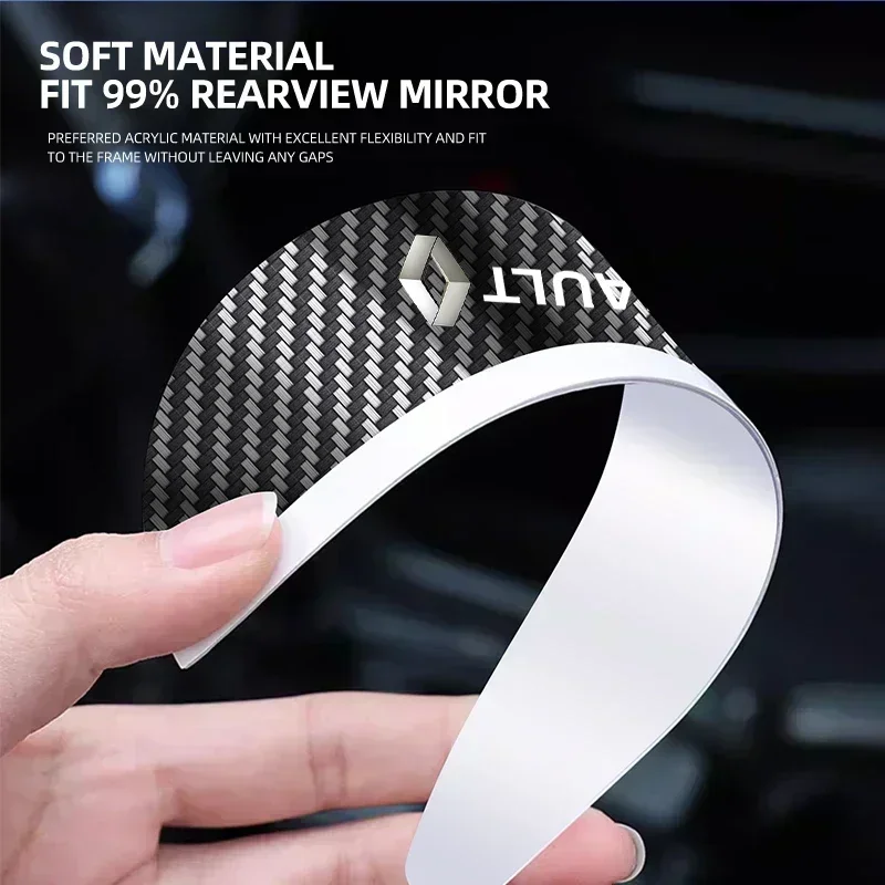 2Pcs Car Rearview Mirror Rain Eyebrow Carbon Fiber For Renault Megane 2 3 4 RS Grand Scenic Clio 4 Captur Duster Accessories view 5