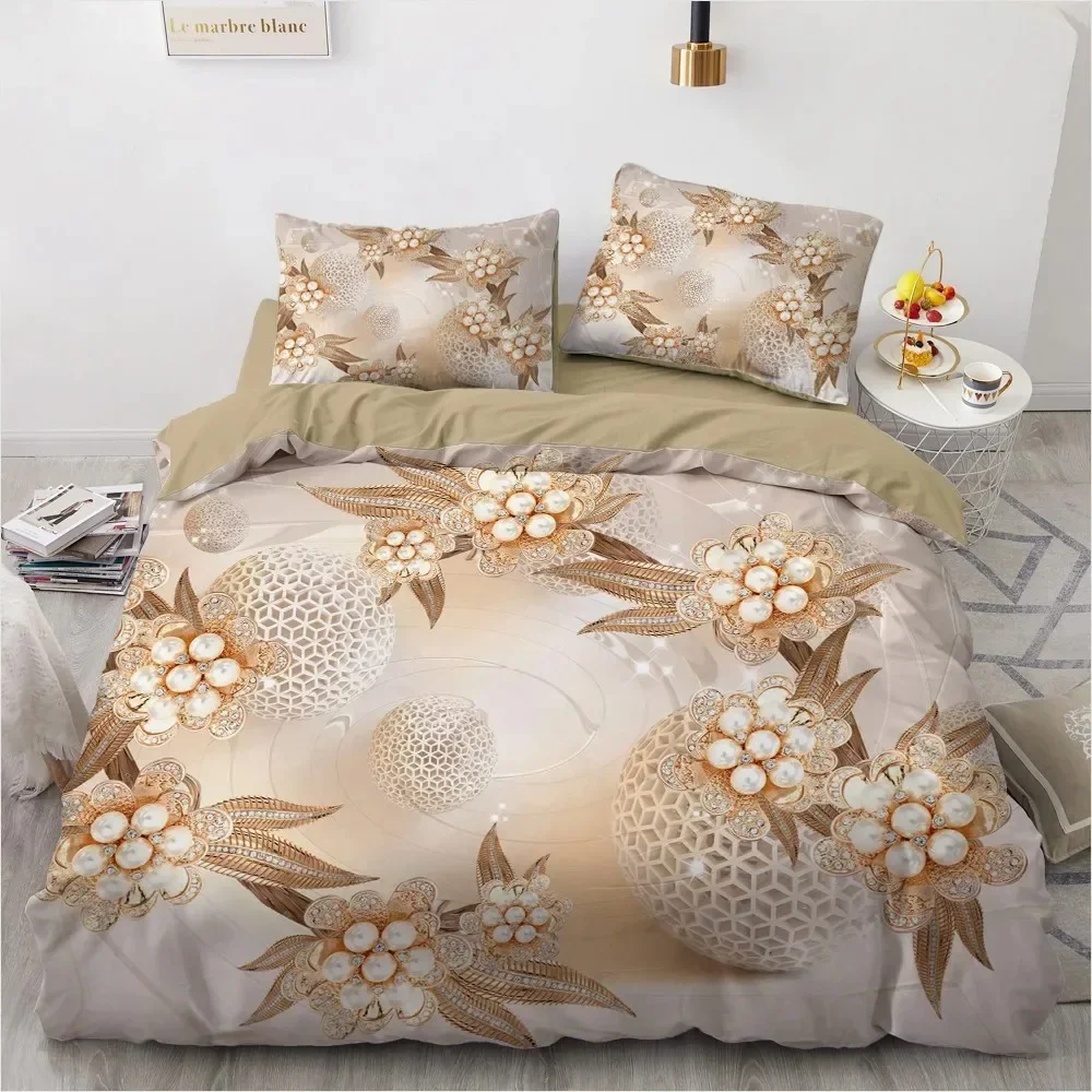 

3D Plant Flower Rose Comfortable Duvet Quilt Cover Pillowcase Bedding Set Children Bedroom Decoration Home Textile