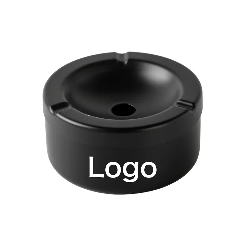

Customized Logo Thickened Stainless Steel Ashtray with Cover Dustproof and Windproof Ashtray Creative Home Decoration Gift