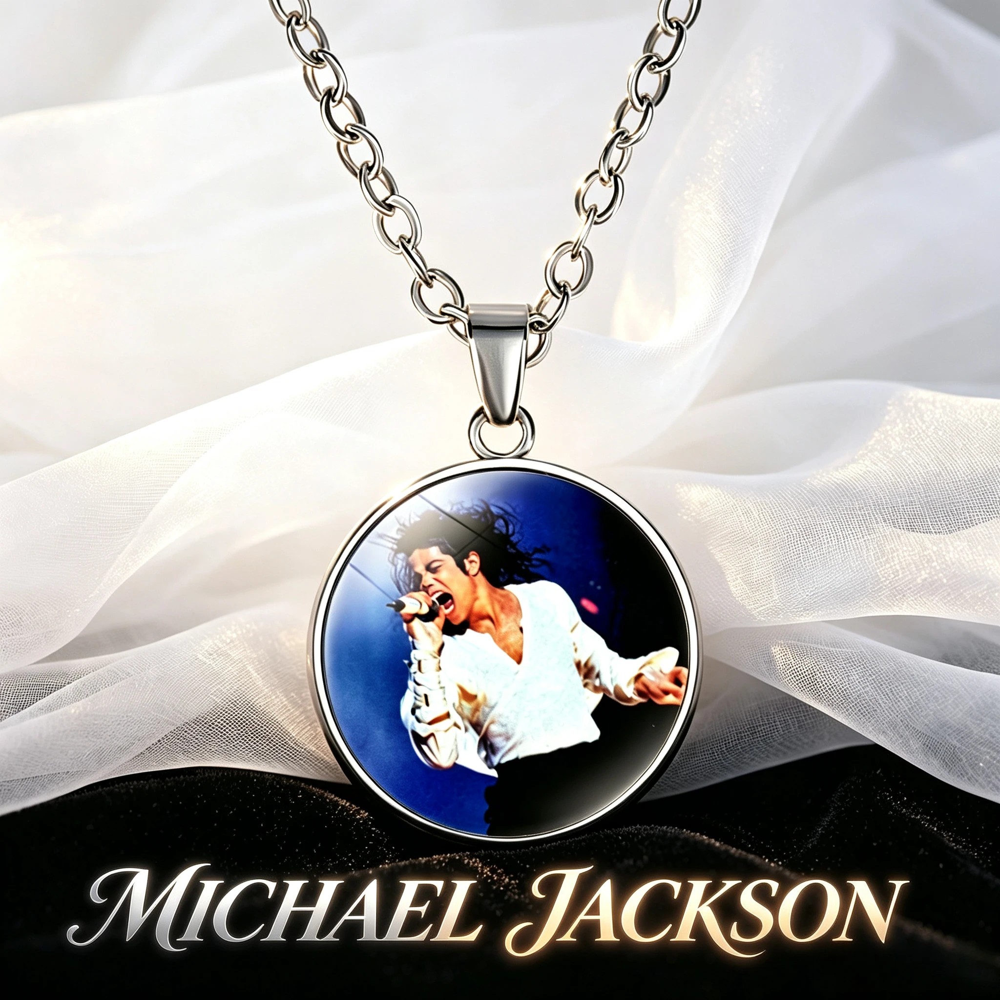 2026 New Michael Jackson Necklace for Girls Drip Oil Alloy Neck Chain Retro The King of Pop MJ Charms Accessories Party Wear