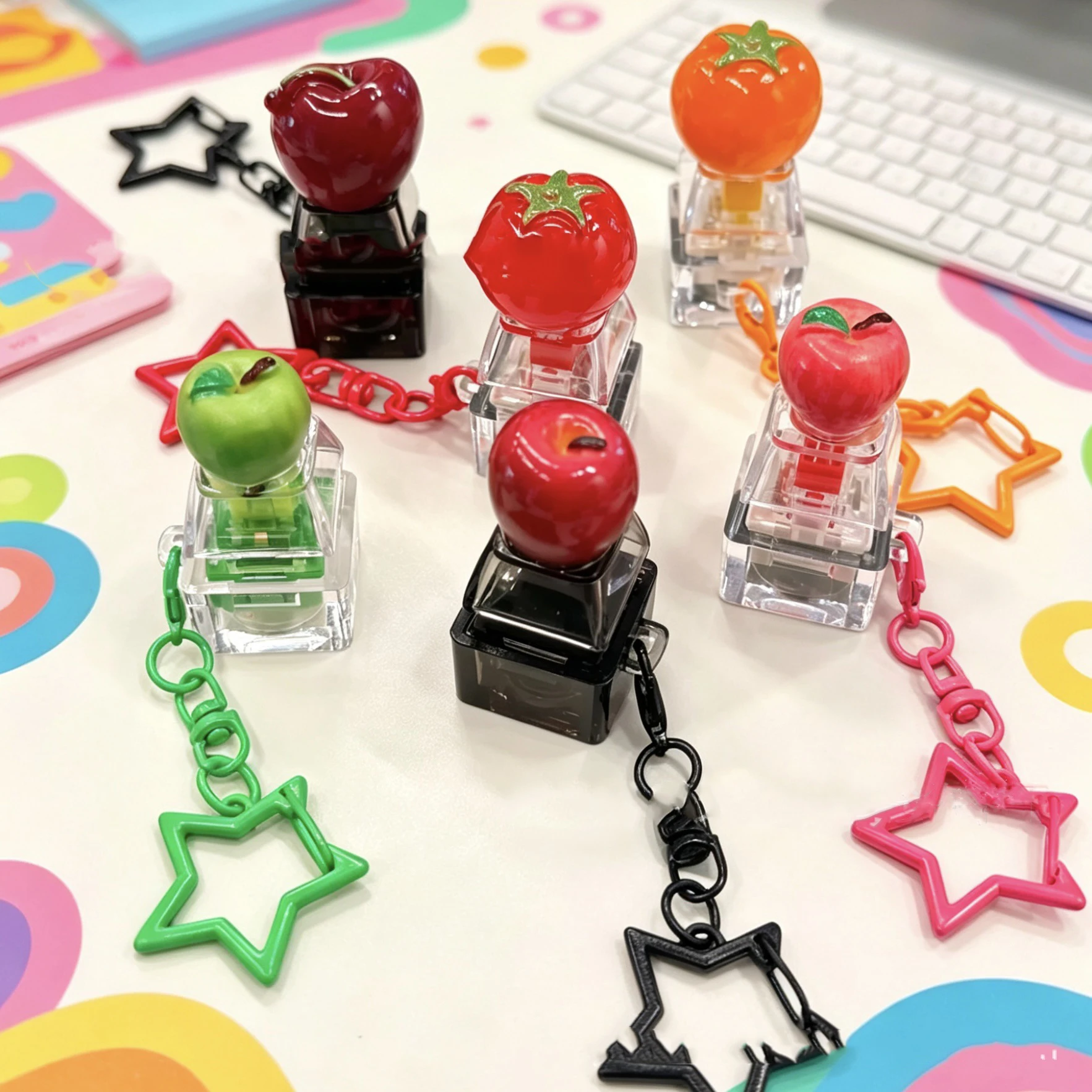 Seagull Mine Mini Clicky USB Keyboard Fidget Button Keychain With LED Sound for School Classroom Use