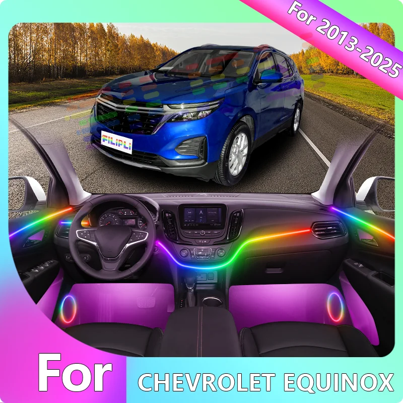 

FILIPLI For The CHEVROLET EQUINOX For 2022 DIY 64 Colour Acrylic Car Interior Light Music Sync Rhythm LED Strip By App Control