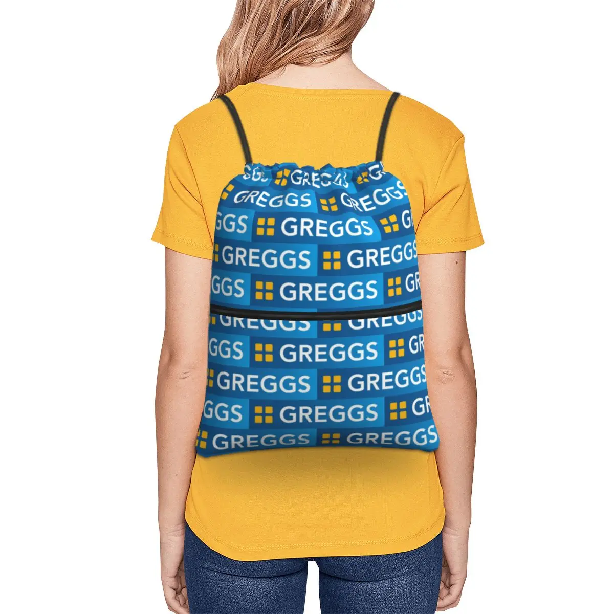 Greggs Logo Mochilas portáteis, Drawstring Bag, Casual Bundle, Sapatos de bolso, Estudantes, Tendência