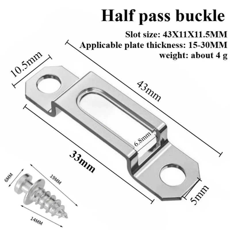 60PCS Stainless Steel Concealed Dual-purpose Connector Thickened Layer Board Connector Half/Full Sliding Hook Cabinet / Shelf